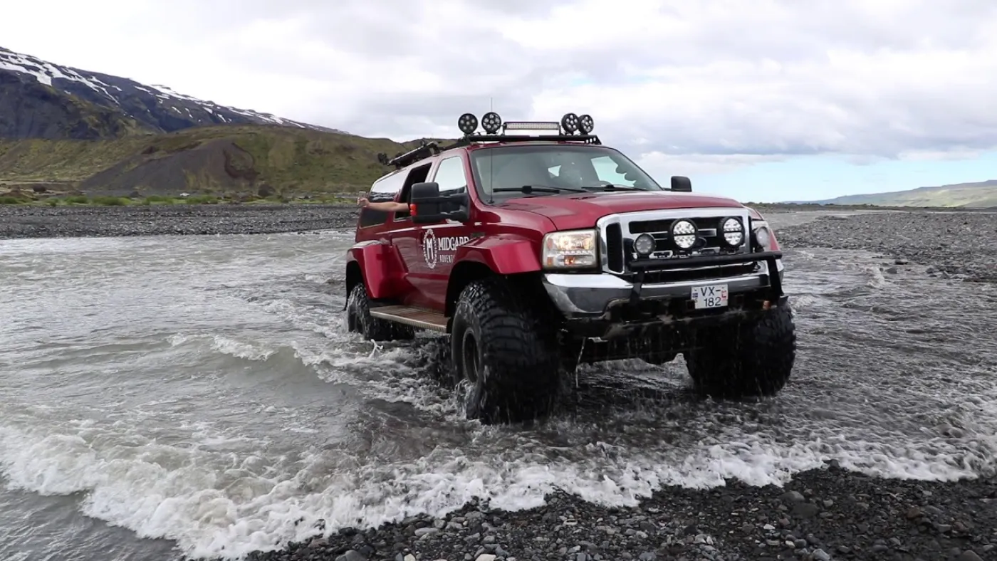 A super-jeep crossing the highlands